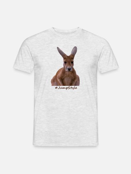 Kangoroo mit Text Jumpstyle - Männer T-Shirt - Grau meliert