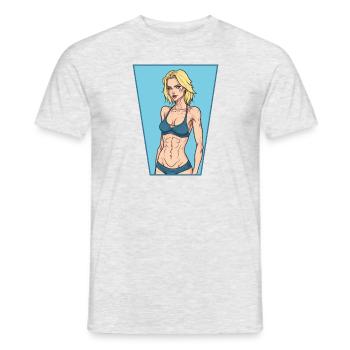 Fitness Girl - Men's T-Shirt - heather grey - Front - AI Model Male 178 dark (178cm)