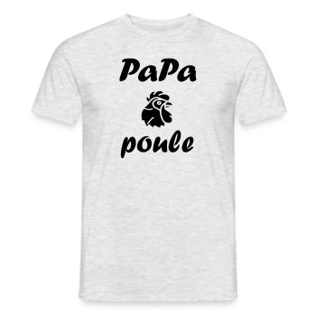 papa poule - T-shirt homme - gris chiné - Devant - AI Model Male 178 dark (178cm)