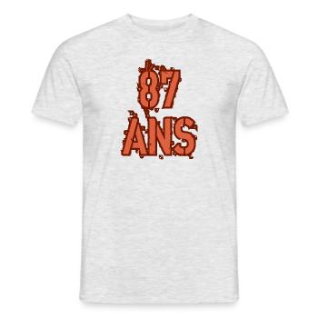 87 ANS - T-shirt homme - gris chiné - Devant - AI Model Male 178 dark (178cm)