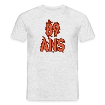 89 ANS - T-shirt homme - gris chiné - Devant - AI Model Male 178 dark (178cm)