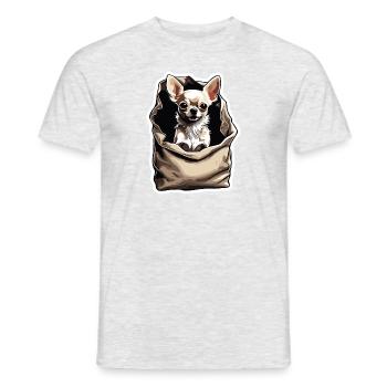 Chihuahua / small dog / animal / tiny / breed - Men's T-Shirt - heather grey - Front - AI Model Male 178 dark (178cm)