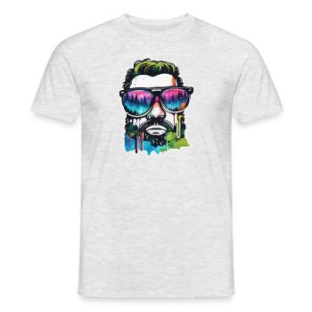 Sonnenbrille / Mann / Wald / Porträt / Kerl - Männer T-Shirt - Grau meliert - Vorne - AI Model Male 178 dark (178cm)