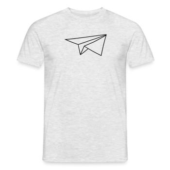 papier plié jouet plié avion mouche pilote machine - T-shirt homme - gris chiné - Devant - AI Model Male 178 dark (178cm)