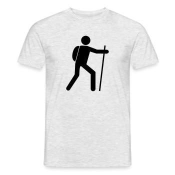 Hiker icon vector design - hiking t-shirt - Men's T-Shirt - heather grey - Front - AI Model Male 178 dark (178cm)