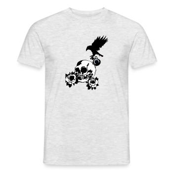 Skull - Men's T-Shirt - heather grey - Front - AI Model Male 178 dark (178cm)