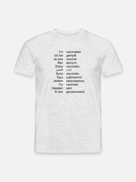 Herren | geimpft | englisch | mehrsprachig - Männer T-Shirt - Grau meliert