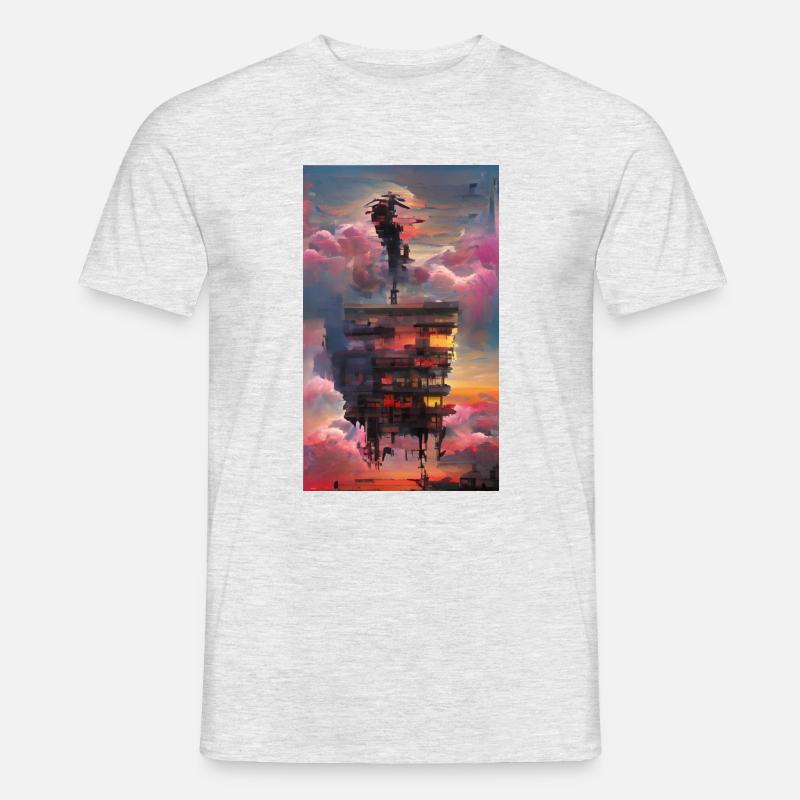 Skyskraper - Männer T-Shirt - Grau meliert