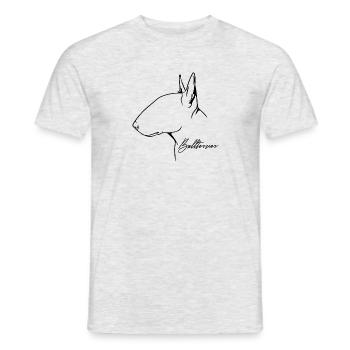 Bullterrier Profil Hunde Hund Wilsigns - Männer T-Shirt - Grau meliert - Vorne - AI Model Male 178 dark (178cm)