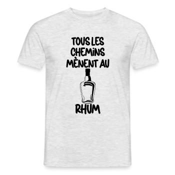 Le Chemin Du Rhum Cadeau Humour Apéro - T-shirt homme - gris chiné - Devant - AI Model Male 178 dark (178cm)