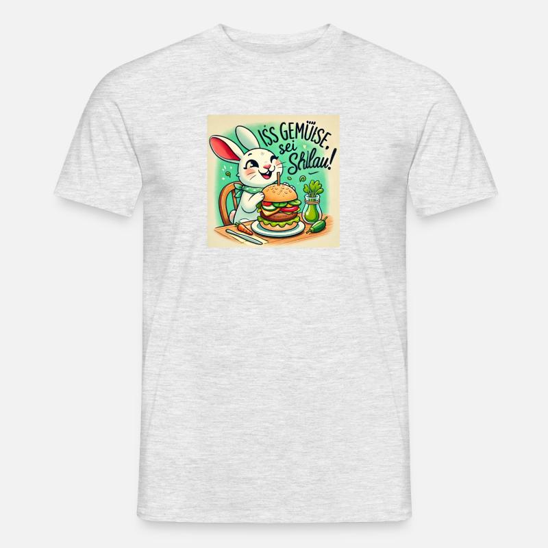 Hase Vegi Burger - Männer T-Shirt - Grau meliert
