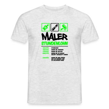 Farbe änderbar | Maler Stundenlohn - Männer T-Shirt - Grau meliert - Vorne - AI Model Male 178 dark (178cm)
