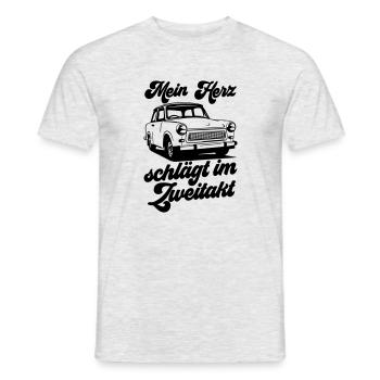 Farbe änderbar | Trabbi Zweitakt  - Männer T-Shirt - Grau meliert - Vorne - AI Model Male 178 dark (178cm)