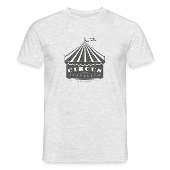 Tente de cirque Voyage - T-shirt homme - gris chiné - Devant - AI Model Male 178 dark (178cm)