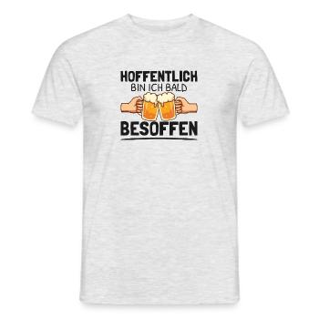 Hoffentlich bald besoffen Wochenende Saufen Feiern - Männer T-Shirt - Grau meliert - Vorne - AI Model Male 178 dark (178cm)