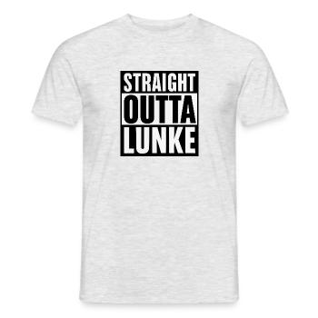 Straight Jutta Lunke | Köln Longerich - Männer T-Shirt - Grau meliert - Vorne - AI Model Male 178 dark (178cm)