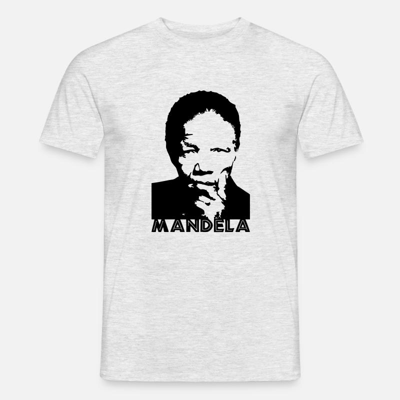 Nelson Mandela - Männer T-Shirt - Grau meliert