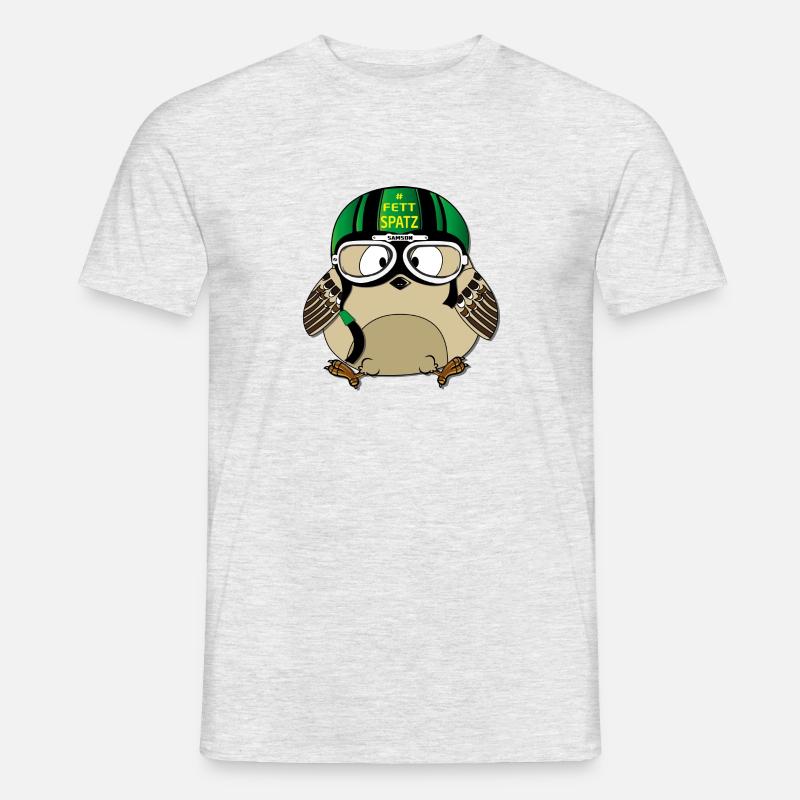 Fettspatz SAMSON - Männer T-Shirt - Grau meliert