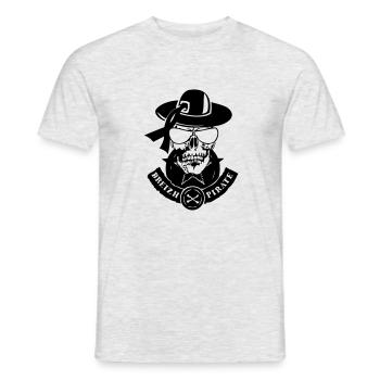 Kopf des Todes abtrünnigen Breizh Piraten - Männer T-Shirt - Grau meliert - Vorne - AI Model Male 178 dark (178cm)