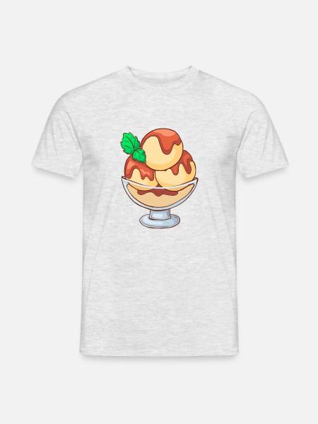 Eis Speiseeis Eiskrem Eiscreme Kugeleis Eisbecher - Männer T-Shirt - Grau meliert