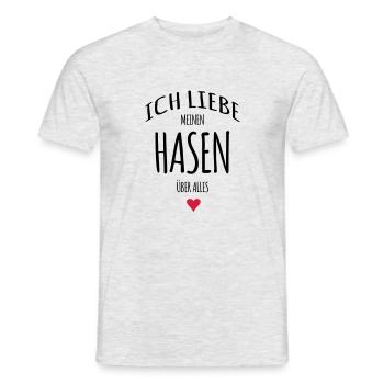 Ich liebe Hasen Häschen Geschenke - Männer T-Shirt - Grau meliert - Vorne - AI Model Male 178 dark (178cm)