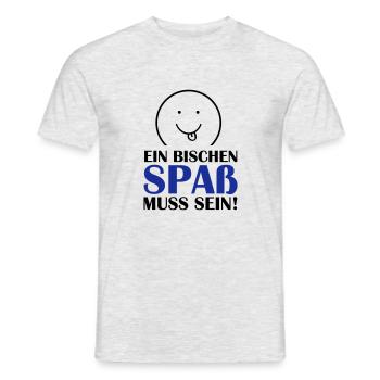 (spass_muss_sein_02) - Männer T-Shirt - Grau meliert - Vorne - AI Model Male 178 dark (178cm)