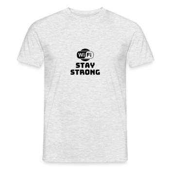 Restez fort wifi - T-shirt homme - gris chiné - Devant - AI Model Male 178 dark (178cm)