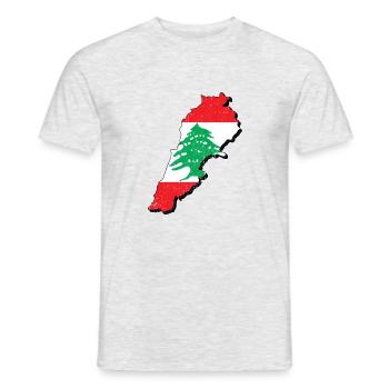 Libanon Libanese Karte Urlaub Reise Geschenk LBN - Männer T-Shirt - Grau meliert - Vorne - AI Model Male 178 dark (178cm)