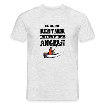 Endlich Rentner Angeln Papa Geschenk Rente Opa - Männer T-Shirt - Grau meliert - Vorne - AI Model Male 178 dark (178cm)