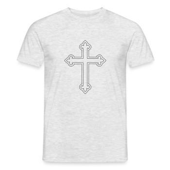 Kreuz - Männer T-Shirt - Grau meliert - Vorne - AI Model Male 178 dark (178cm)