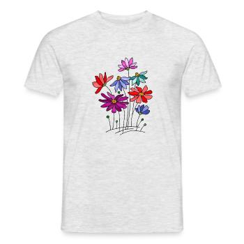 Fleurs - T-shirt homme - gris chiné - Devant - AI Model Male 178 dark (178cm)