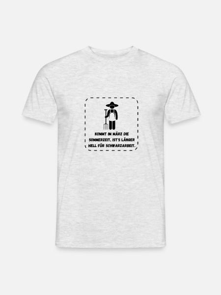 Schwarzarbeit lustige Sprüche Bauer Landwirt cool - Männer T-Shirt - Grau meliert