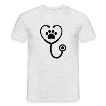 Vet paw icon - Men's T-Shirt - heather grey - Front - AI Model Male 178 dark (178cm)