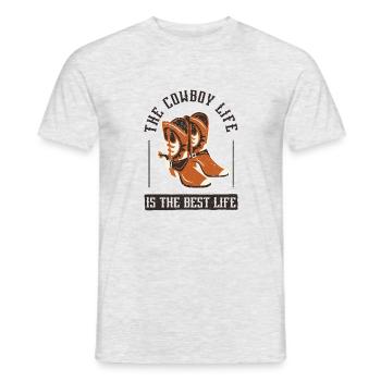 Cowboy Life Is The Best Life Western Rodeo USA Fun - Men's T-Shirt - heather grey - Front - AI Model Male 178 dark (178cm)