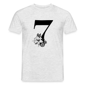 Zahl 7 - Männer T-Shirt - Grau meliert - Vorne - AI Model Male 178 dark (178cm)