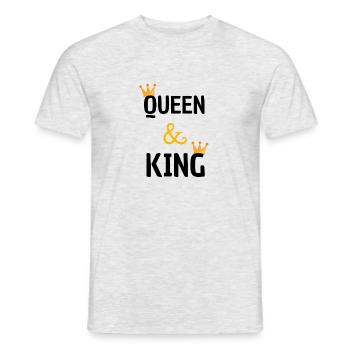 KING QUEEN Design - Männer T-Shirt - Grau meliert - Vorne - AI Model Male 178 dark (178cm)