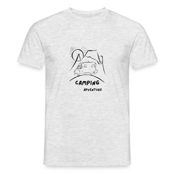Camping Aventure - Motorhome Design - T-shirt homme - gris chiné - Devant - AI Model Male 178 dark (178cm)