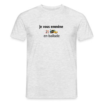 Je vous emmène en ballade - T-shirt homme - gris chiné - Devant - AI Model Male 178 dark (178cm)