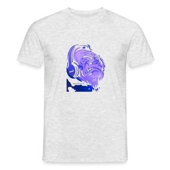 Music Monkey Blue - Männer T-Shirt - Grau meliert - Vorne - AI Model Male 178 dark (178cm)