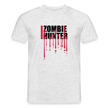 zombie hunter Halloween Quote - Men's T-Shirt - heather grey - Front - AI Model Male 178 dark (178cm)