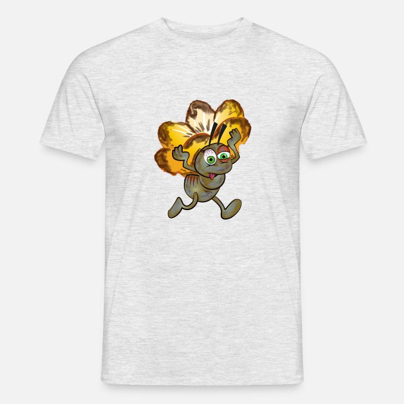 Zombie-Ameise mit einer Blume - Männer T-Shirt - Grau meliert