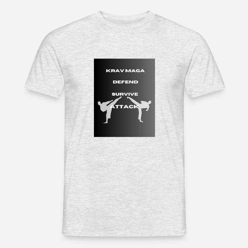 Defend Attack Survive - Männer T-Shirt - Grau meliert