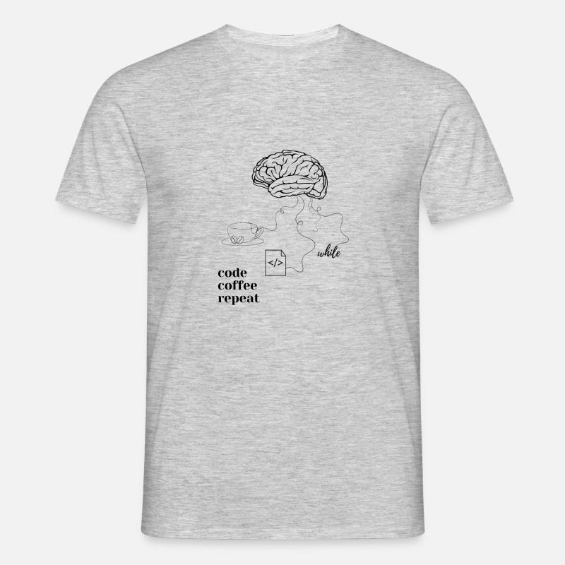 Code Coffee T-hirt - Männer T-Shirt - Grau meliert