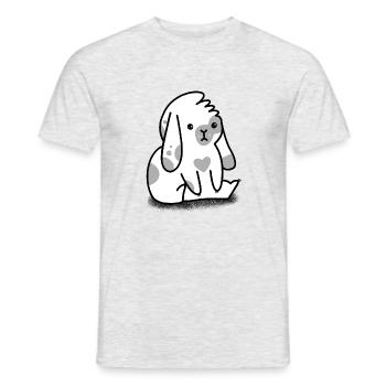 Niedlicher sitzender weißer Brötchenhase - Männer T-Shirt - Grau meliert - Vorne - AI Model Male 178 dark (178cm)
