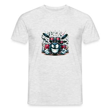 Drum Some Fun! 🥁 Whimsical Drum Set Character - Men's T-Shirt - heather grey - Front - AI Model Male 178 dark (178cm)