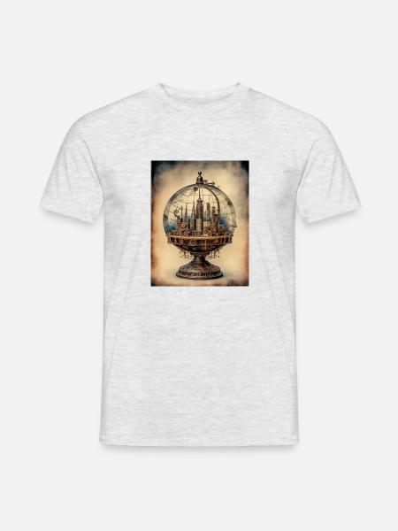 Worlds in Whirrs - Männer T-Shirt - Grau meliert