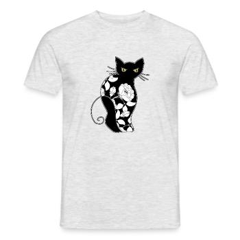 Cat - Men's T-Shirt - heather grey - Front - AI Model Male 178 dark (178cm)