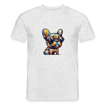 Frenchie Summer - Männer T-Shirt - Grau meliert - Vorne - AI Model Male 178 dark (178cm)