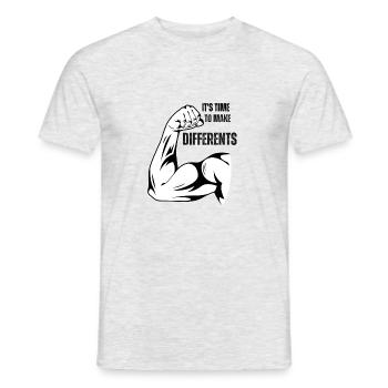 It's Time to make different's - Männer T-Shirt - Grau meliert - Vorne - AI Model Male 178 dark (178cm)