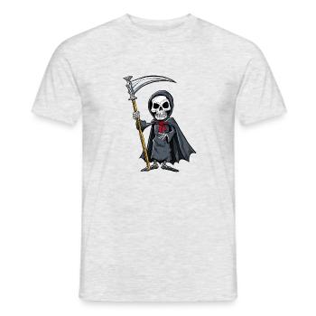 der kleine Tod persönlich- Sensemann - Männer T-Shirt - Grau meliert - Vorne - AI Model Male 178 dark (178cm)